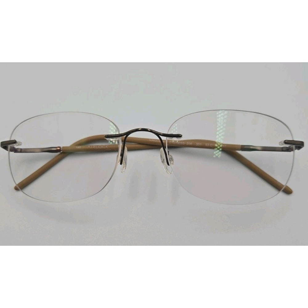 AIRLOCK Endless Titanium 206 301 Brown Green Eyeglasses Frames Only 53-18 140